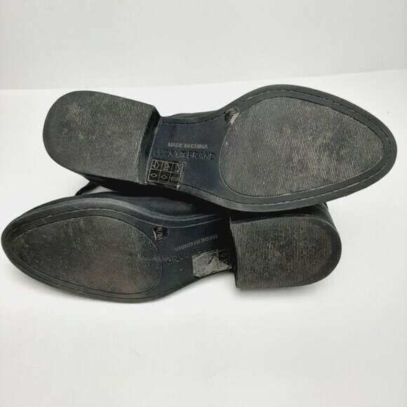 LUCKY BRAND Short Ankle Chelsea Bootie Black Nubuck Leather Low Heel Sz 6 M - Picture 12 of 13